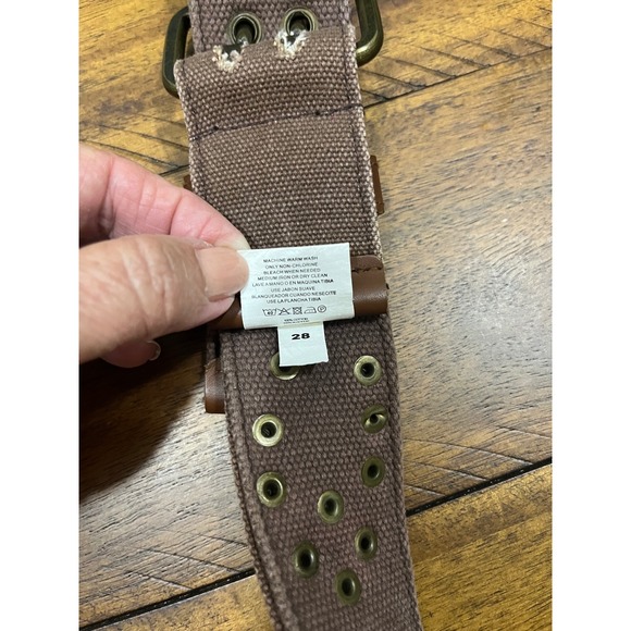 Etui Canvas Belt Womens 28 Brown Good Old Trend Patchwork Studded Grommet Double main image 7